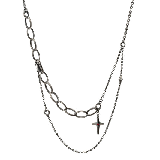 Combined Necklace with Cross [CH026-00PA]
