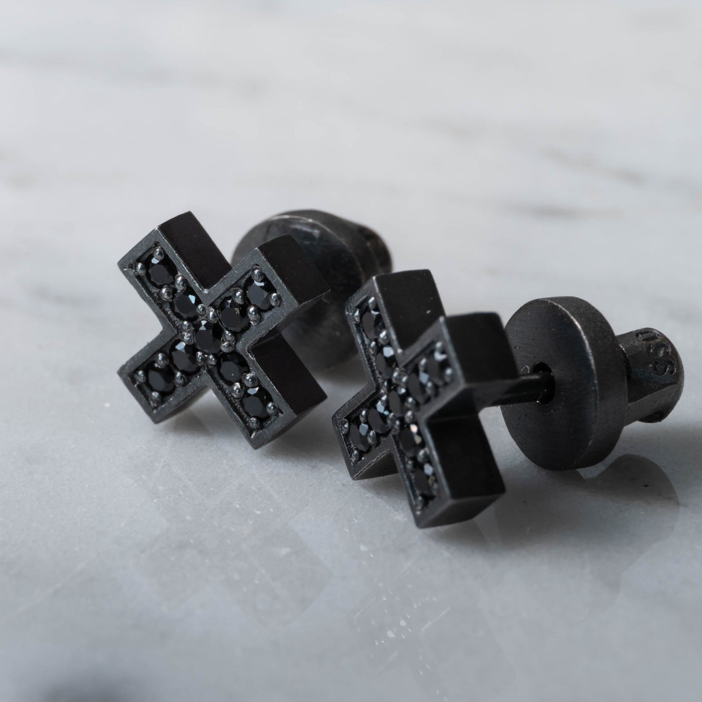 Cross Earring with Inserts [ES011-BSBL]