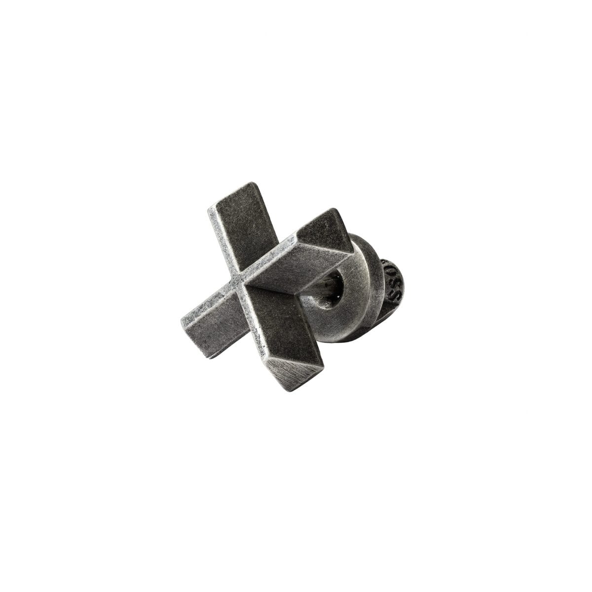 Faceted Cross Earring Frontal View
