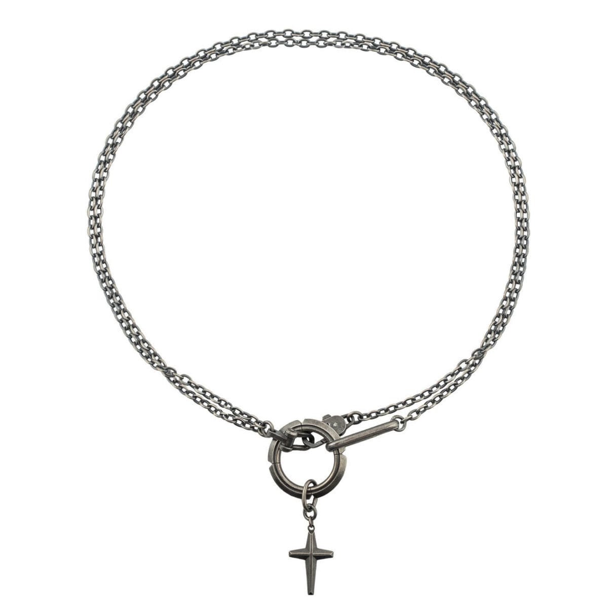 Silver star transformer statement necklace