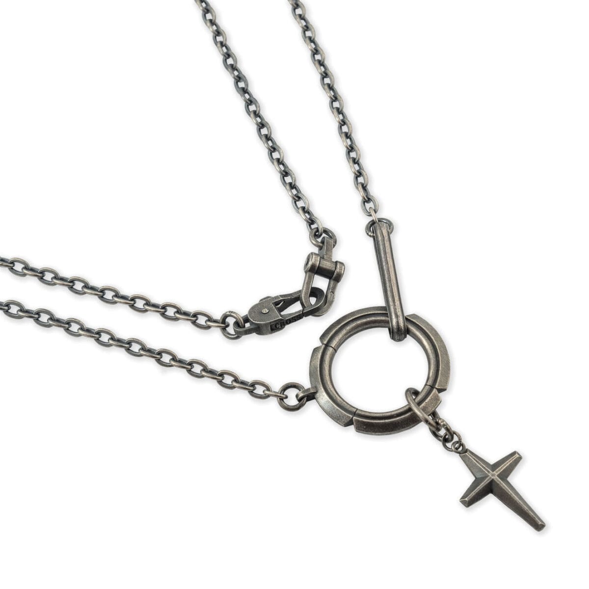 Silver star transformer necklace with adjustable chain - Model No. NL024 - Image 2