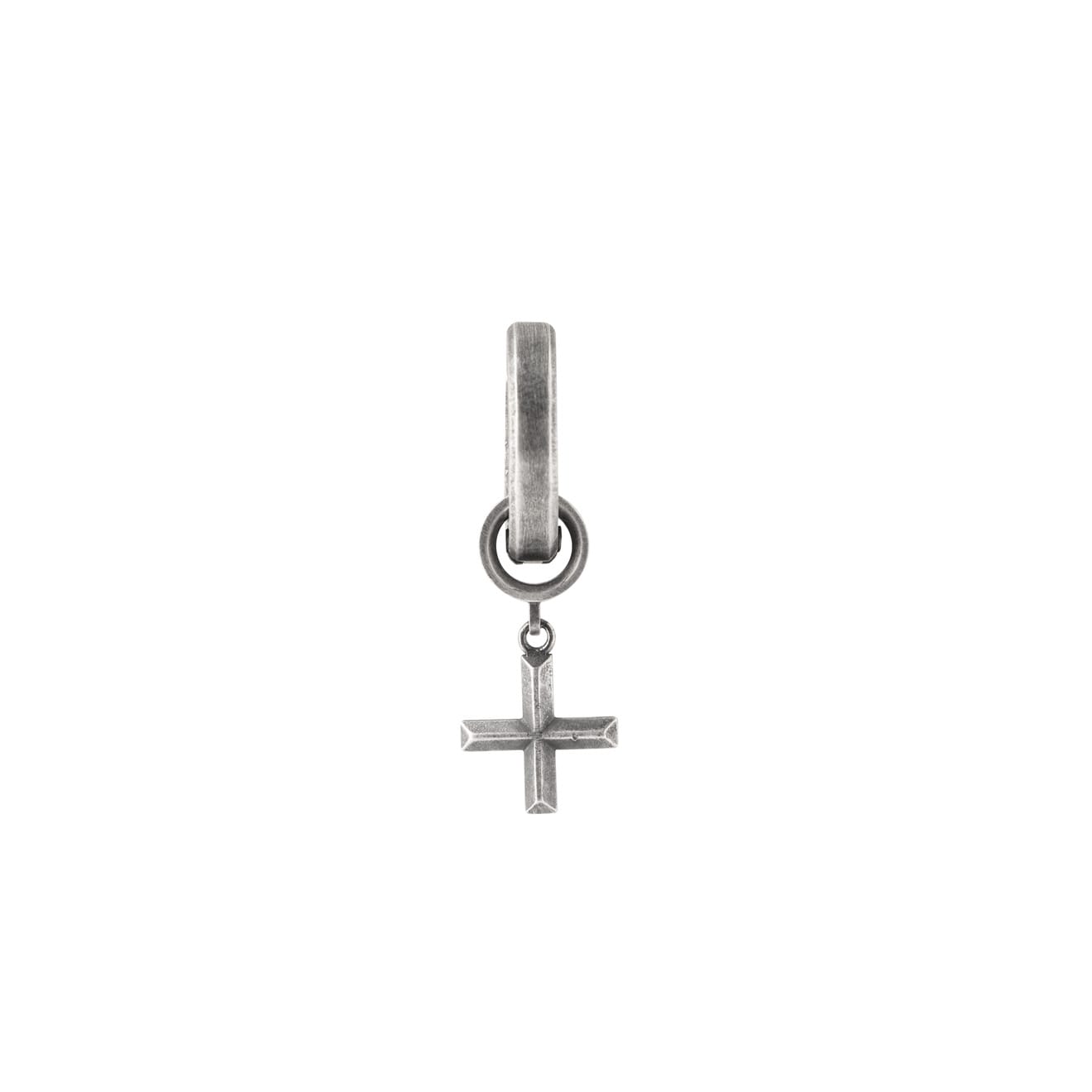 Hoop earring with detachable cross dangle - Model No. ER030 - Image 2