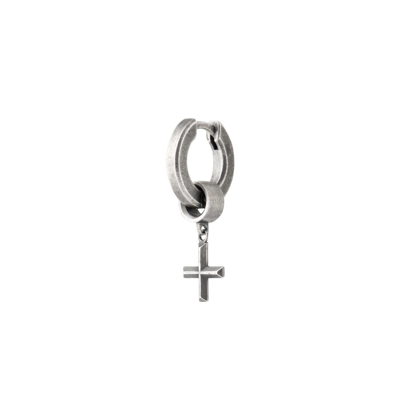 Hoop earring with detachable cross dangle - Model No. ER030