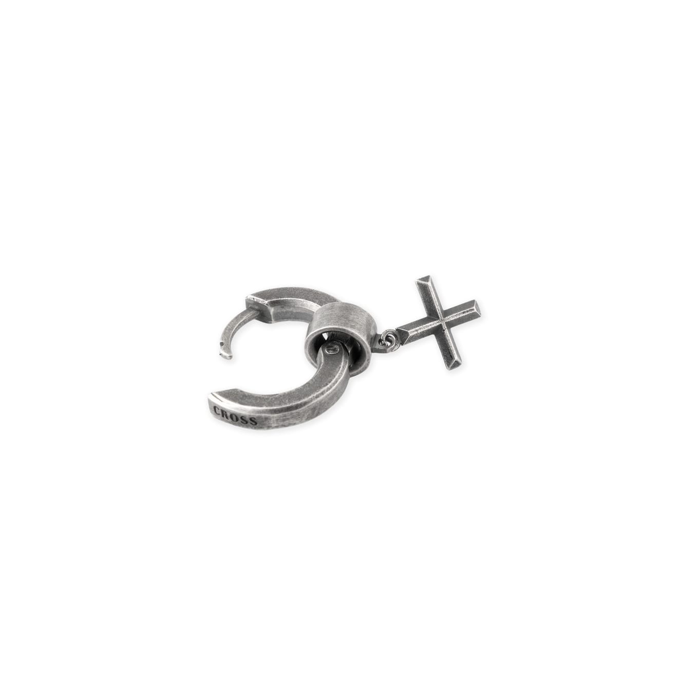 Hoop earring with detachable cross dangle - Model No. ER030 - Image 3