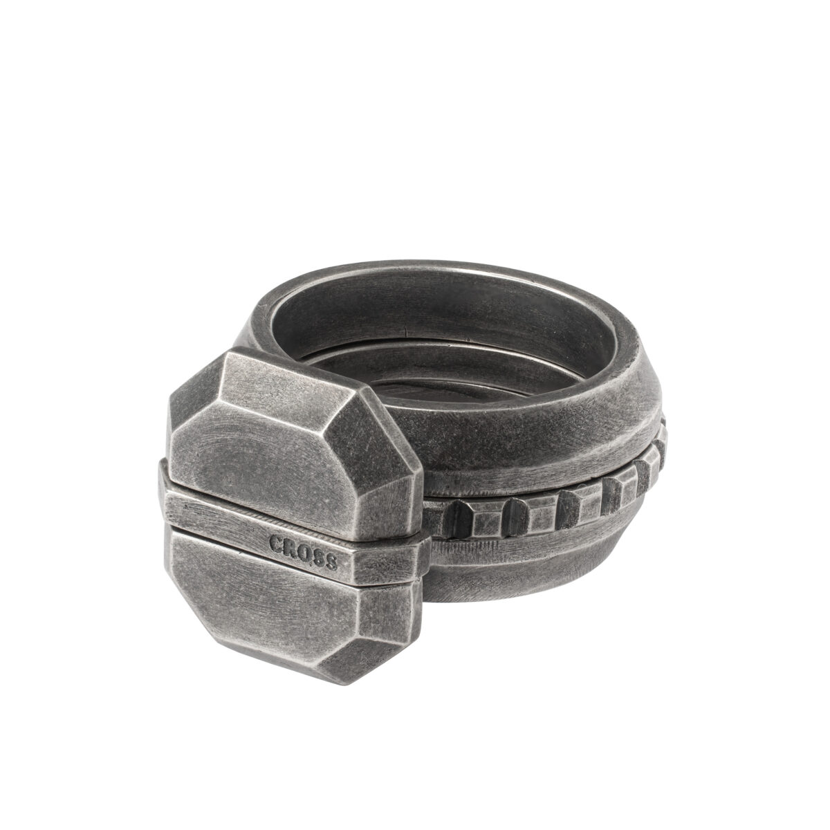 Stackable silver rings set